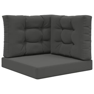 vidaXL Coussin de canap&eacute; d'ext&eacute;rieur 3 pcs Anthracite Polyester