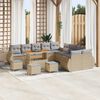 vidaXL Ensemble de canap&eacute; de jardin 14 pcs beige et gris clair