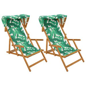 vidaXL Chaise Longue 2 pcs 3 Position Bois d'eucalyptus massif