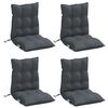 vidaXL Coussins de chaise &agrave; dossier bas lot de 4 anthracite