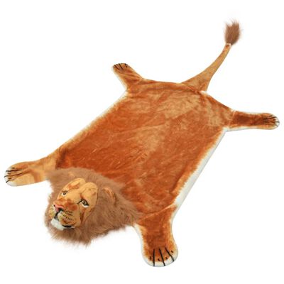 vidaXL Tapis en peluche en forme de lion 205 cm Marron