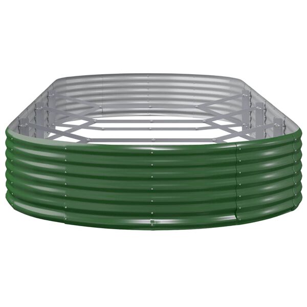 vidaXL Lit sur&eacute;lev&eacute; de jardin Acier galvanis&eacute; 373x140x36cm Vert