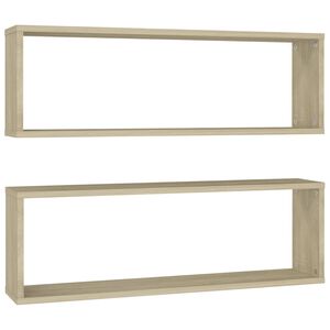 vidaXL &Eacute;tag&egrave;res cube murales 2 pcs ch&ecirc;ne sonoma bois d'ing&eacute;nierie