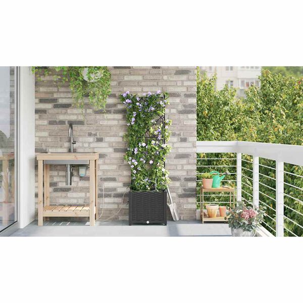 vidaXL Cache-pot de jardin Noir 40 x 40 x 142 cm Acier
