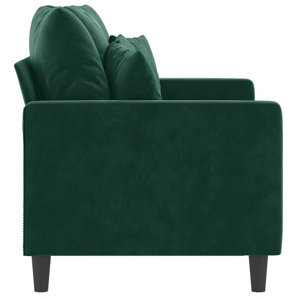 vidaXL Canap&eacute; &agrave; 2 places Vert fonc&eacute; 120 cm Velours