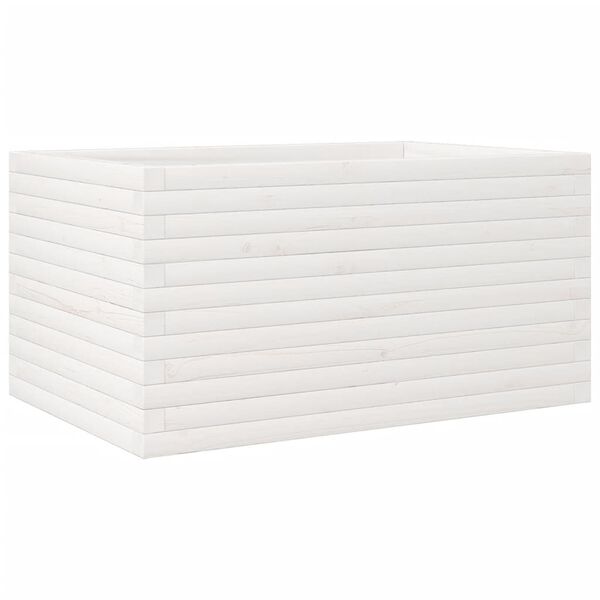 vidaXL Jardini&egrave;re blanc 90x60x45,5 cm bois de pin massif