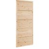 vidaXL Porte de Grange Marron cire 80 x 208 cm Bois de pin massif