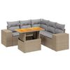 vidaXL Salon de jardin avec coussins 6 pcs beige r&eacute;sine tress&eacute;e