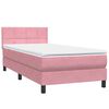 vidaXL Sommier &agrave; lattes de lit avec matelas et LED rose 100x220 cm velours