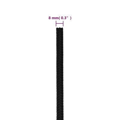 vidaXL Corde de travail Noir 8 mm 250 m Polyester