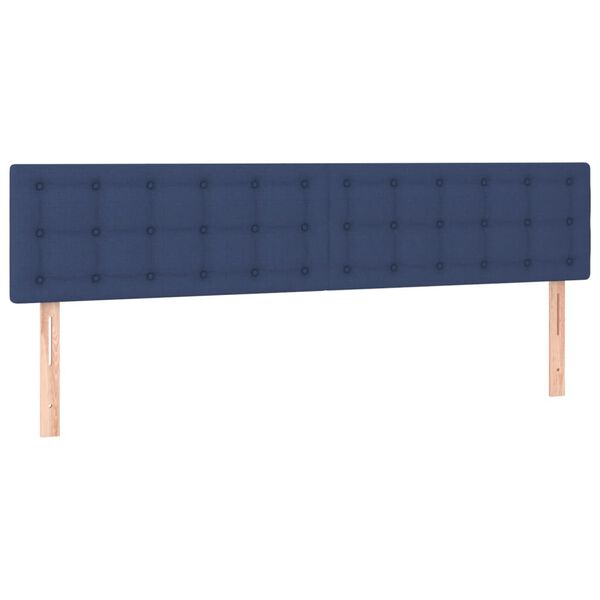 vidaXL T&ecirc;tes de lit Bleu 180x5x78/88 cm Tissu