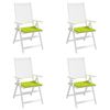 vidaXL Coussins de chaise de jardin lot de 4 vert vif 40x40x4 cm