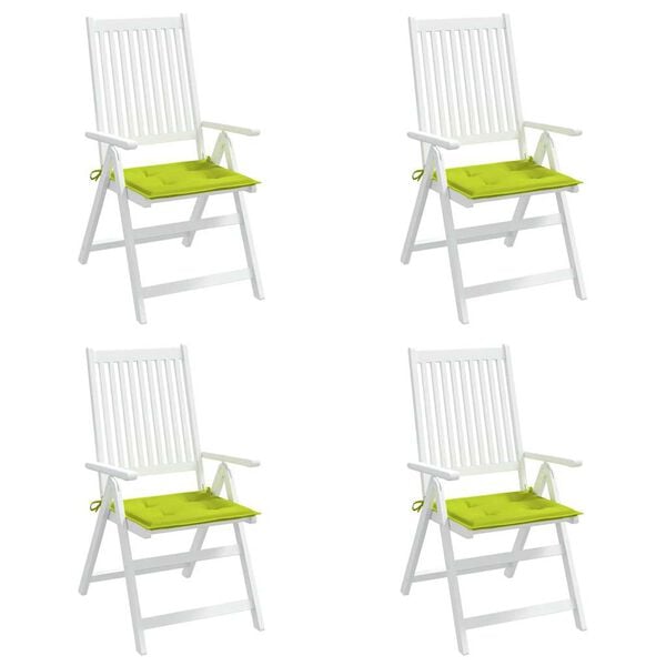 vidaXL Coussins de chaise de jardin lot de 4 vert vif 40x40x4 cm