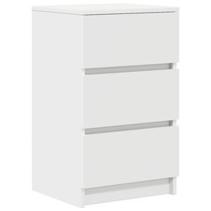 vidaXL Table de chevet avec 3 tiroirs blanc 39x35x65 cm