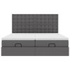 VidaXL Cadre de lit ottoman avec matelas gris 180x200 cm similicuir