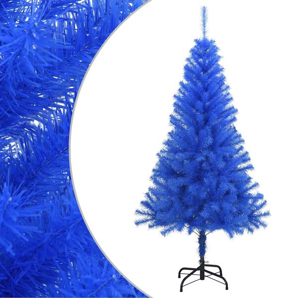 vidaXL Sapin de No&euml;l artificiel avec support bleu 120 cm PVC