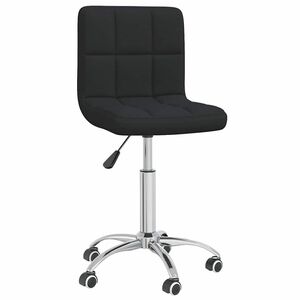 vidaXL Chaise pivotante de salle &agrave; manger Noir Tissu