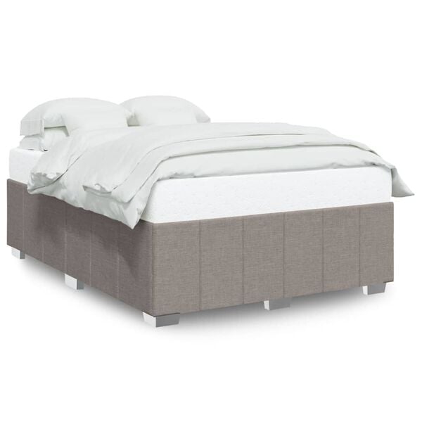 vidaXL Cadre de lit sans matelas taupe 140x190 cm tissu