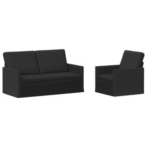 vidaXL Ensemble de Canap&eacute;s 2 pcs Noir Tissu