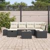 vidaXL Ensemble de canapé de jardin 7 pcs Noir 55 x 62 x 69 cm