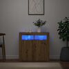 vidaXL Buffet avec lumi&egrave;res LED ch&ecirc;ne artisanal bois d'ing&eacute;nierie