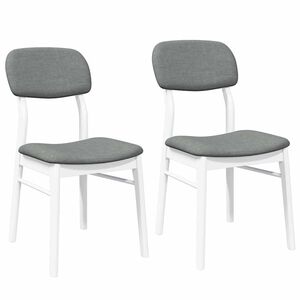 vidaXL Chaises à manger coussins 2 pcs blanc bois massif caoutchouc