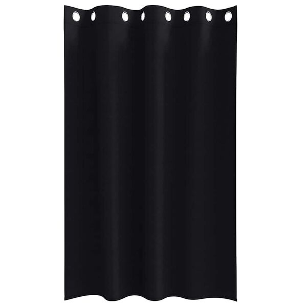 vidaXL Rideaux occultants avec anneaux 2 pcs Noir 175 x 140 cm