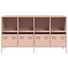vidaXL Buffet rose 135x39x73,5 cm acier lamin&eacute; &agrave; froid