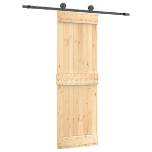 vidaXL Porte coulissante Naturel et noir 70 x 210 cm
