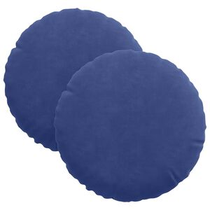 vidaXL Coussins de si&egrave;ge 2 pcs Bleu police &Oslash; 40 x 13 cm Velours