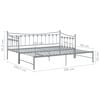 vidaXL Cadre de canapé-lit extensible sans matelas gris métal 90x200cm