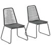vidaXL Chaises d'ext&eacute;rieur lot de 2 R&eacute;sine tress&eacute;e Noir