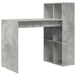 vidaXL Bureau Gris b&eacute;ton 108 x 55 x 103.5 cm Bois d'ing&eacute;nierie