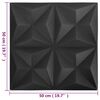 vidaXL Panneaux muraux 48 pcs Origami Noir 50 x 50 cm Mousse XPS