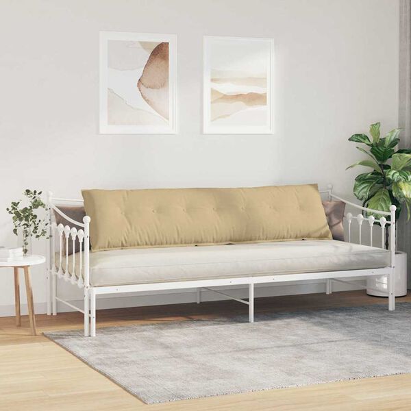 vidaXL Coussin de Dos Vert gris 200 x 50 cm Tissu en velours c&ocirc;tel&eacute;