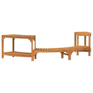 vidaXL Enceinte de bain &agrave; remous demi-ronde Bois d'Acacia Massif