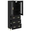 vidaXL Haut Armoire avec tiroir Ch&ecirc;ne noir 69,5 x 34 x 180 cm