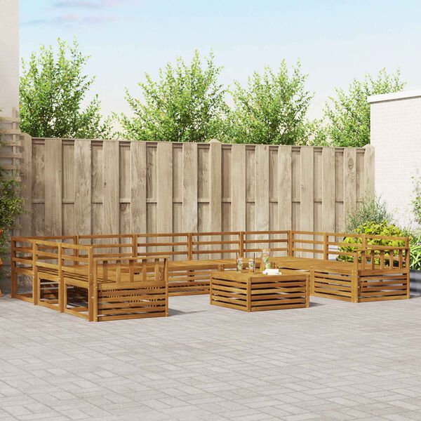 vidaXL Ensembles de canap&eacute;s 10 pcs Naturel Bois d'Acacia Massif