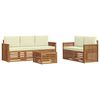vidaXL Ensembles de canap&eacute;s avec coussin 6 pcs Naturel et Cr&egrave;me