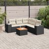 vidaXL Salon de jardin 6 pcs avec coussins noir r&eacute;sine tress&eacute;e