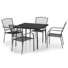 vidaXL Ensemble &agrave; manger de jardin 5 pcs anthracite acier