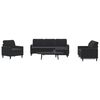 vidaXL Ensemble de canap&eacute;s 4 pcs avec coussins Noir Velours