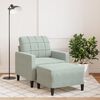 vidaXL Fauteuil avec repose-pied Gris clair 60 cm Velours