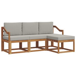vidaXL Ensemble de canap&eacute;s d'ext&eacute;rieur 4 pcs Gris Naturel et Clair