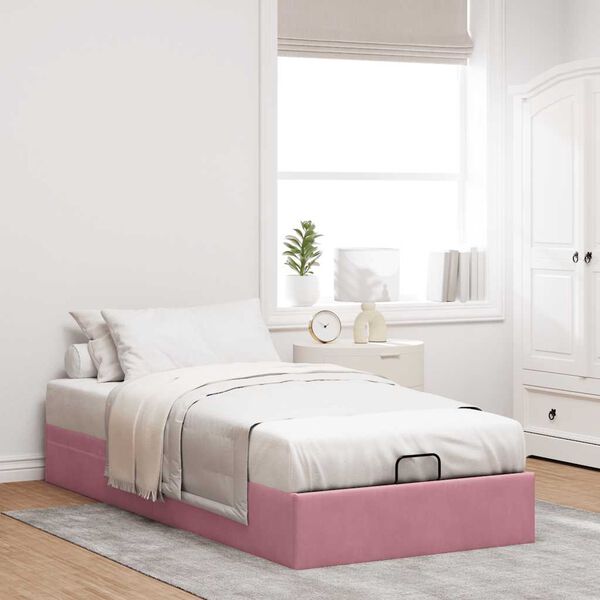 vidaXL Cadre de lit ottoman sans matelas rose 80x200 cm velours