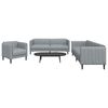 vidaXL Ensemble de canap&eacute;s 3 pcs gris clair tissu