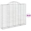 vidaXL Paniers &agrave; gabions arqu&eacute;s 10 pcs 200x30x160/180 cm Fer galvanis&eacute;