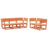 vidaXL Salon de jardin 5 pcs cire marron bois de pin massif