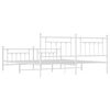 vidaXL Cadre de lit m&eacute;tal sans matelas et pied de lit blanc 200x200 cm