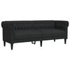 vidaXL Ensemble de canap&eacute;s 3 pcs noir tissu